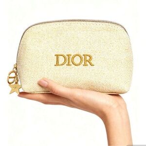 Dior Gold Embroidered Cosmetic Pouch